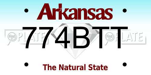 774BTT Arkansas License Plate