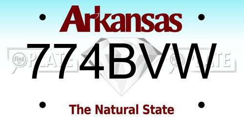 774BVW Arkansas License Plate