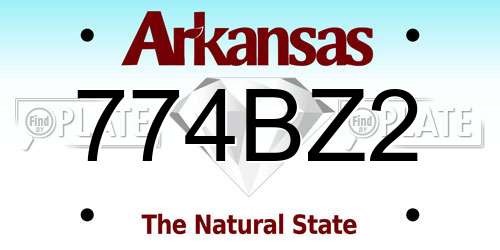 774BZ2 Arkansas License Plate