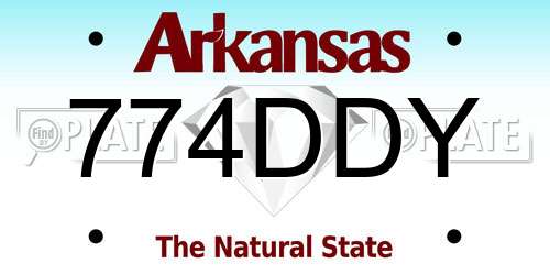 774DDY Arkansas License Plate
