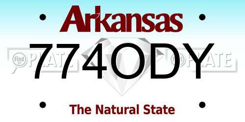 774ODY Arkansas License Plate