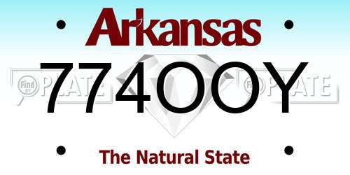 774OOY Arkansas License Plate