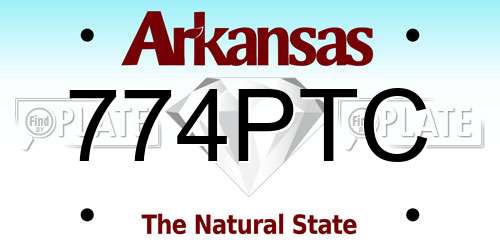 774PTC Arkansas License Plate