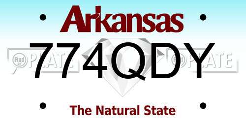 774QDY Arkansas License Plate