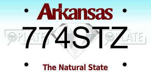 774STZ Arkansas License Plate