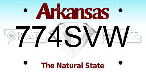 774SVW Arkansas License Plate