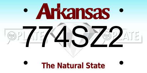 774SZ2 Arkansas License Plate