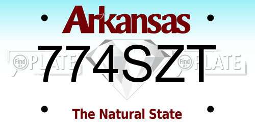 774SZT Arkansas License Plate
