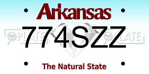 774SZZ Arkansas License Plate