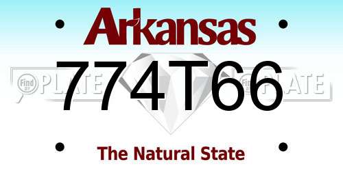 774T66 Arkansas License Plate