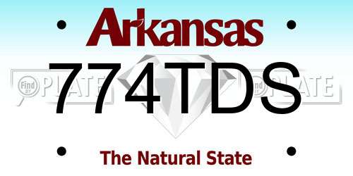 774TDS Arkansas License Plate