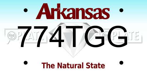 774TGG Arkansas License Plate