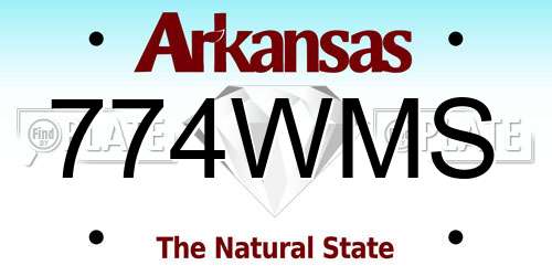 774WMS Arkansas License Plate