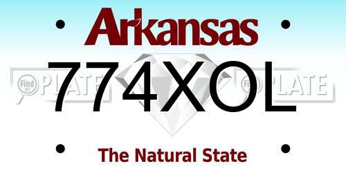 774XOL Arkansas License Plate