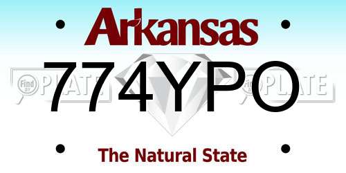 774YPO Arkansas License Plate