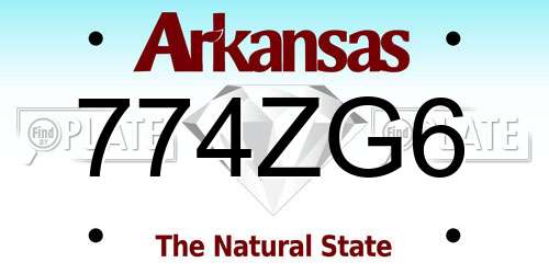 774ZG6 Arkansas License Plate