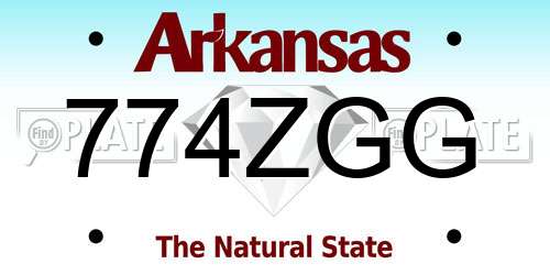 774ZGG Arkansas License Plate