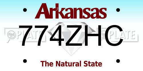 774ZHC Arkansas License Plate