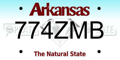774ZMB Arkansas License Plate
