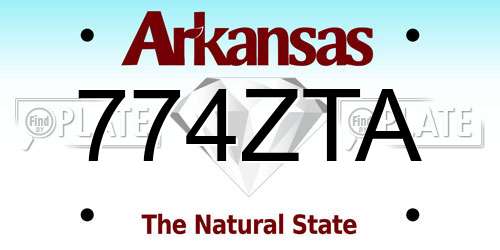 774ZTA Arkansas License Plate