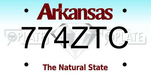 774ZTC Arkansas License Plate