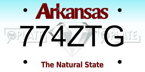 774ZTG Arkansas License Plate