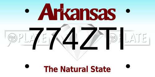774ZTI Arkansas License Plate