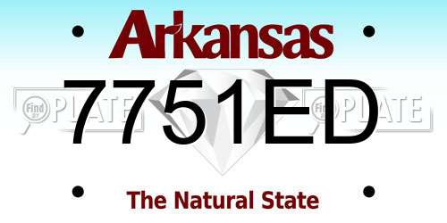 7751ED Arkansas License Plate