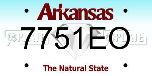 7751EO Arkansas License Plate