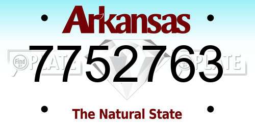 7752763 Arkansas License Plate