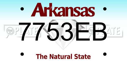 7753EB Arkansas License Plate