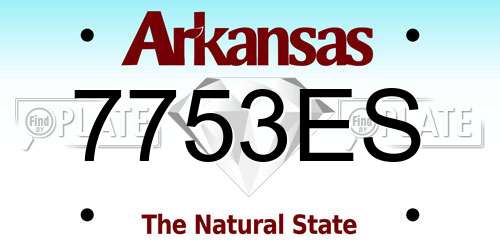 7753ES Arkansas License Plate