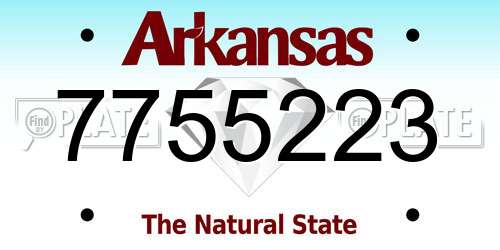 7755223 Arkansas License Plate