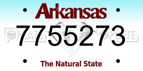 7755273 Arkansas License Plate