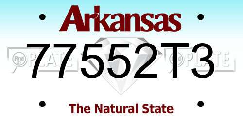 77552T3 Arkansas License Plate