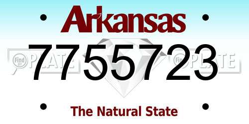 7755723 Arkansas License Plate