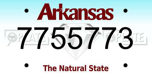 7755773 Arkansas License Plate