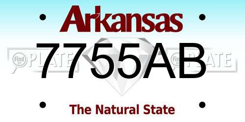 7755AB Arkansas License Plate