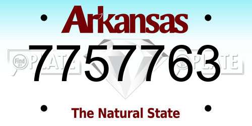 7757763 Arkansas License Plate
