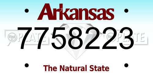 7758223 Arkansas License Plate