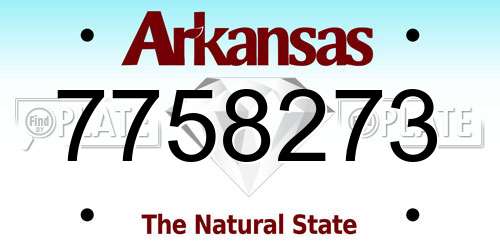 7758273 Arkansas License Plate