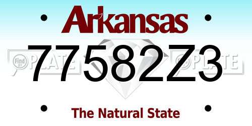 77582Z3 Arkansas License Plate
