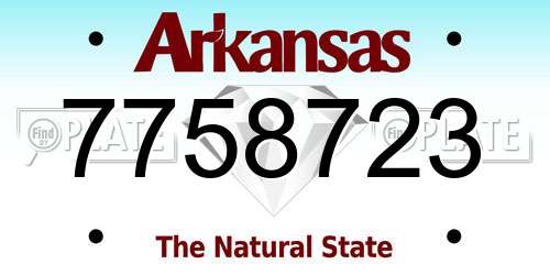 7758723 Arkansas License Plate