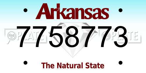 7758773 Arkansas License Plate