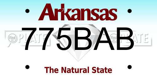 775BAB Arkansas License Plate