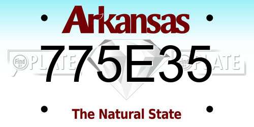 775E35 Arkansas License Plate