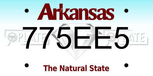 775EE5 Arkansas License Plate