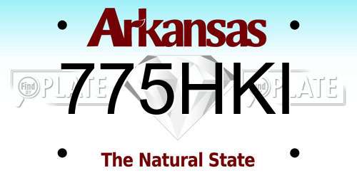 775HKI Arkansas License Plate