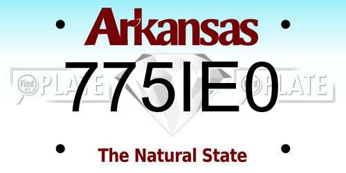 775IE0 Arkansas License Plate