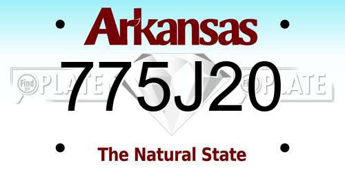 775J20 Arkansas License Plate